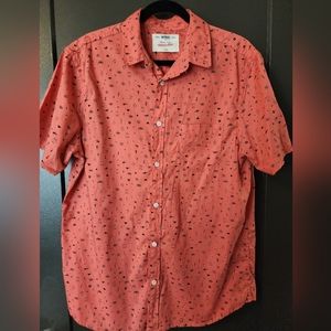 Urban Pipeline Men's Short-Sleeve Button-down Shirt / Sz Large / Third Eye print